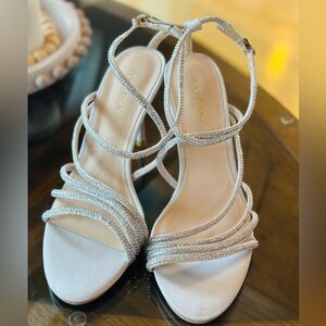 Le Chateau Nude Rhinestone Strappy Heels